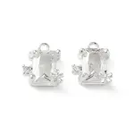 Brass Micro Pave Clear Cubic Zirconia Charms