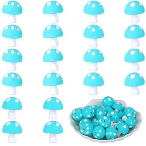 20Pcs Mushroom Silicone Focal Beads