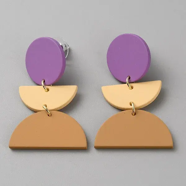 Polymer Clay Dangle Stud Earrings with 316 Surgical Stainless Steel Pins