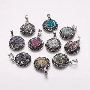 Brass Rhinestone Pendants