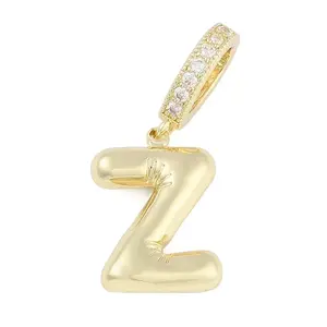 Brass Micro Pave Clear Cubic Zirconia Pendants