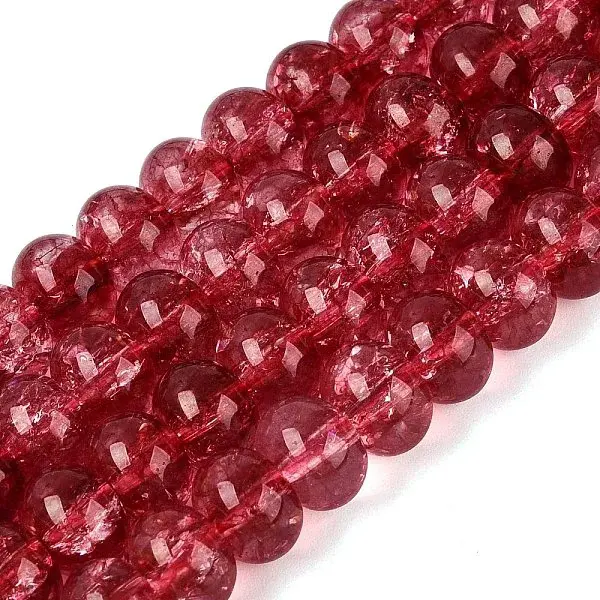 Crackle Transparent Glass Beads Strands