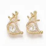 Brass Micro Pave Clear Cubic Zirconia Pendants