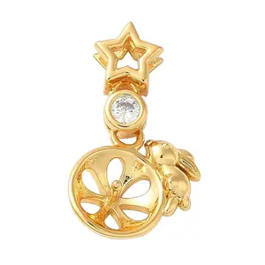 Brass Micro Pave Cubic Zirconia Peg Bails