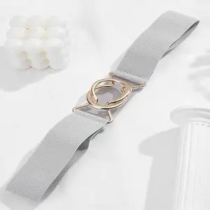 1Pc Polyester Elastic Corset Belts with Alloy Ring Buckle
