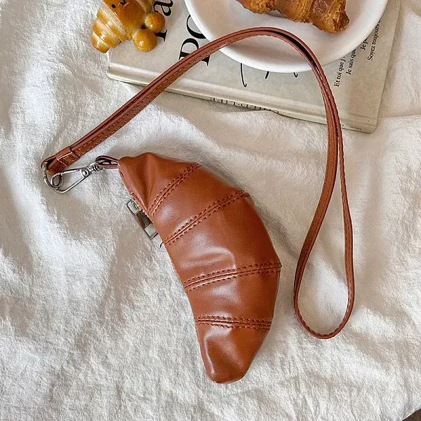 Soft Leather Croissant Clutch Bags