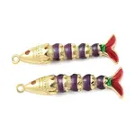 Brass Micro Pave Cubic Zirconia Enamel Pendants
