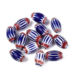 Handmade Millefiori Glass Barrel Beads