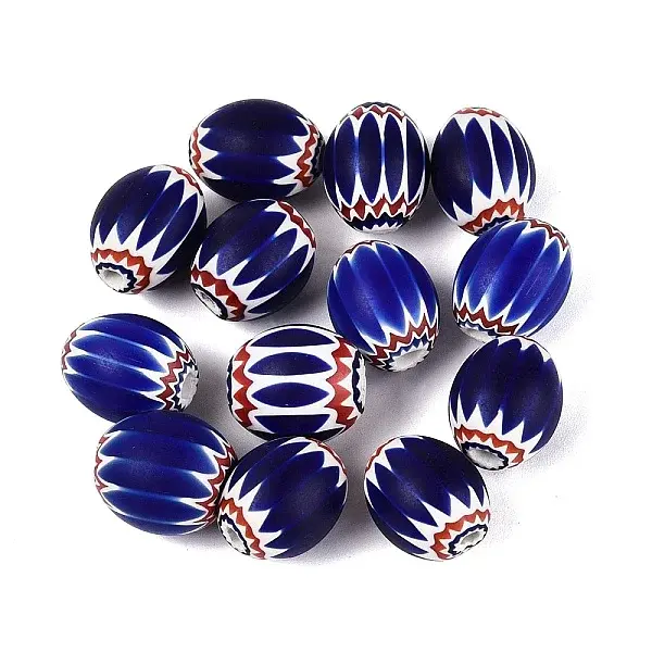 Handmade Millefiori Glass Barrel Beads