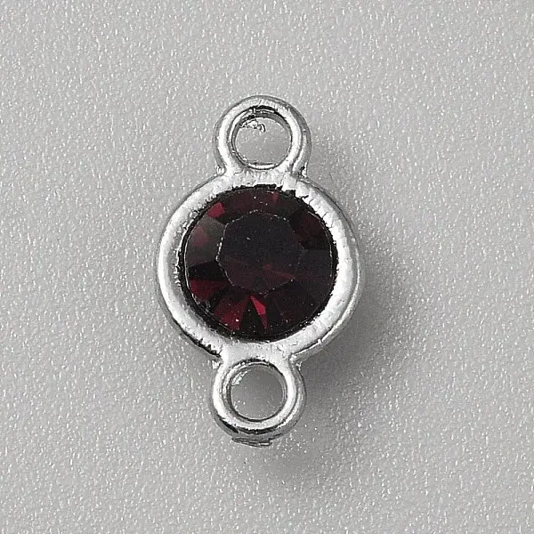 Faceted Glass Flat Round Connector Charms