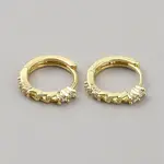 Clear Cubic Zirconia Curb Chains Shape Hoop Earrings