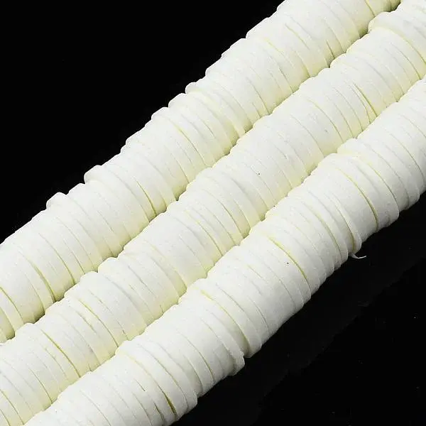 Flat Round Handmade Polymer Clay Beads