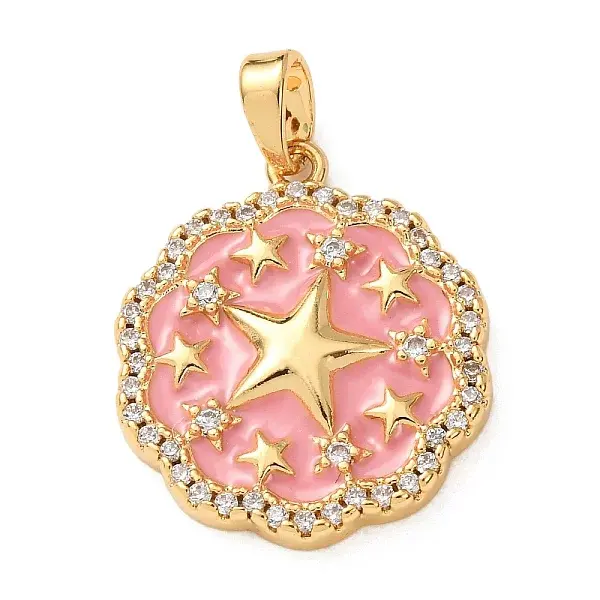 Brass Micro Pave Cubic Zirconia Pendants