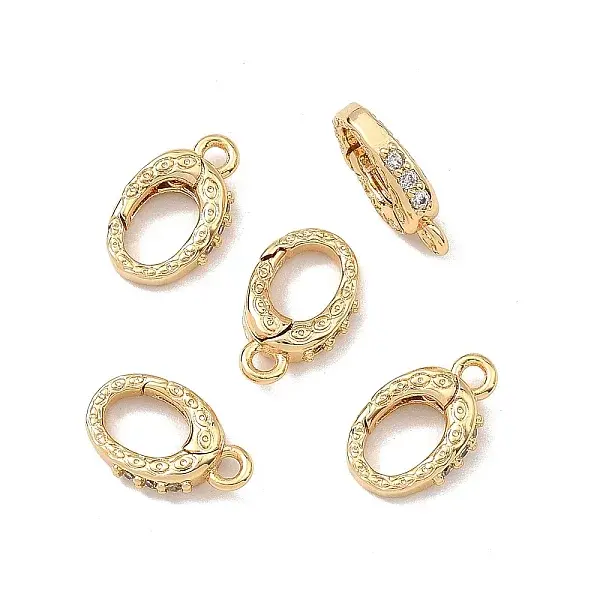 SHEGRACE Brass Micro Pave Clear Cubic Zirconia Spring Gate Rings
