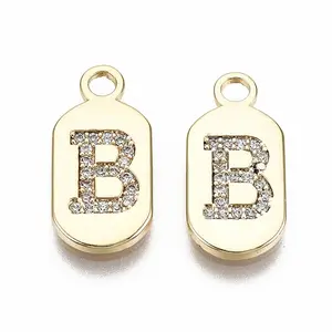 Brass Micro Pave Clear Cubic Zirconia Pendants