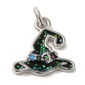 Halloween Sequins Brass Enamel Pendants