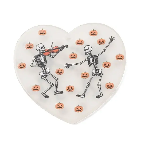 Halloween Luminous Printed Transparent Acrylic Pendants