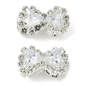 Brass Micro Pave Cubic Zirconia Beads