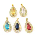 Rack Plating Brass Micro Pave Cubic Zirconia Pendants