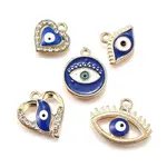 10Pcs 5 Styles Alloy Enamel Pendants