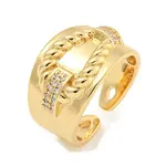 Cubic Zirconia Open Cuff Ring