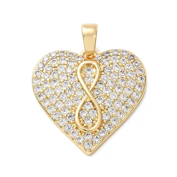 Brass Micro Pave Clear Cubic Zirconia Pendants