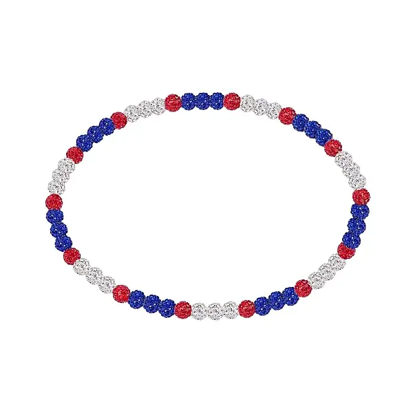 Polymer Clay Rhinestone Round Beaded Necklaces