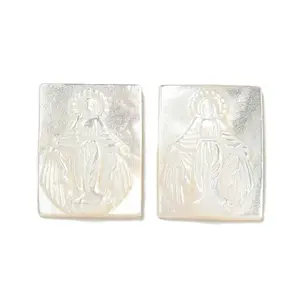 Carved Natural White Shell Cabochons