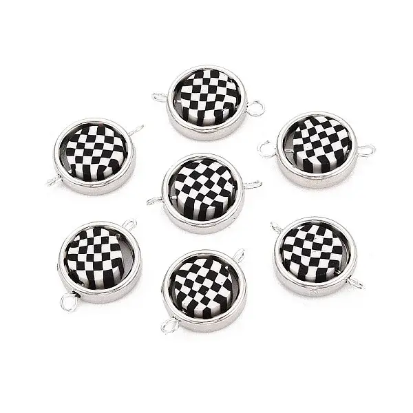 Polymer Clay Beads with CCB Plastic Frame Connector Charms