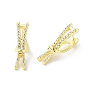 Clear Cubic Zirconia Bowknot Hoop Earrings