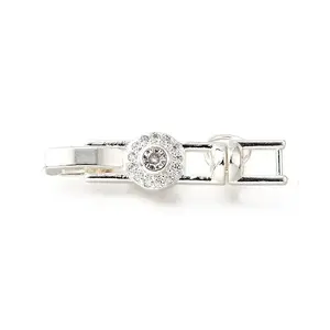 Brass Micro Pave Clear Cubic Zirconia Fold Over Clasps