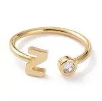 Brass Micro Pave Clear Cubic Zirconia Cuff Rings
