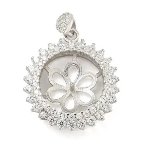 925 Sterling Silver Micro Pave Cubic Zirconia Peg Bails