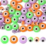 102Pcs 6 Colors Opaque Printed Acrylic Beads
