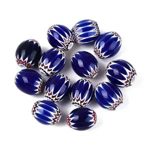 Handmade Millefiori Glass Barrel Beads