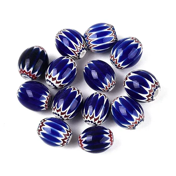 Handmade Millefiori Glass Barrel Beads