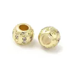 Rack Plating Brass Micro Pave Cubic Zirconia Beads