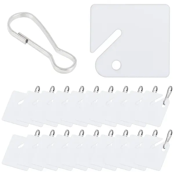 60Pcs Rhombus Plastic Blank Tag
