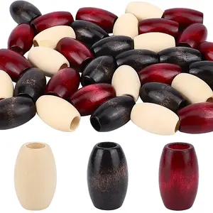 60Pcs 3 Colors Wood Beads