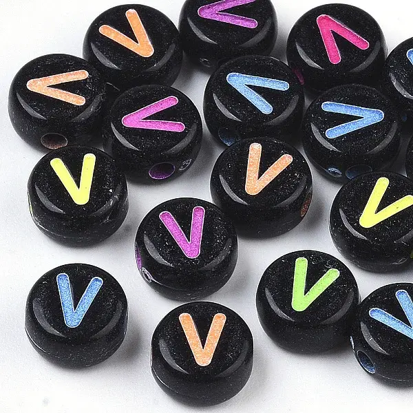 Opaque Black Acrylic Beads