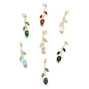 Brass Micro Pave Cubic Zirconia Pendants