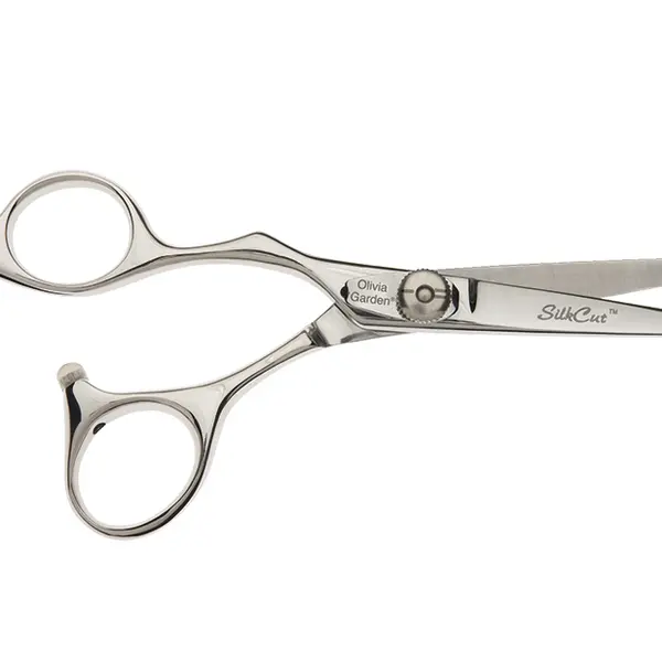 Kadeřnické nůžky pro leváky Olivia Garden SilkCut Shear 5,0" - stříbrné (5.0L) + dárek zdarma