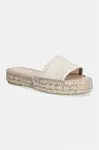 Manebi pantofle dámské Krémové síťované espadrilky