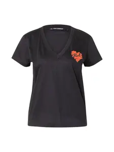 Karl Lagerfeld Tričko 'HEARTS'  červená / čierna