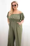Plus size overal Kesi Włoski s volánem
