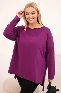 Asymetrická plus size halenka s dlouhými rukávy
