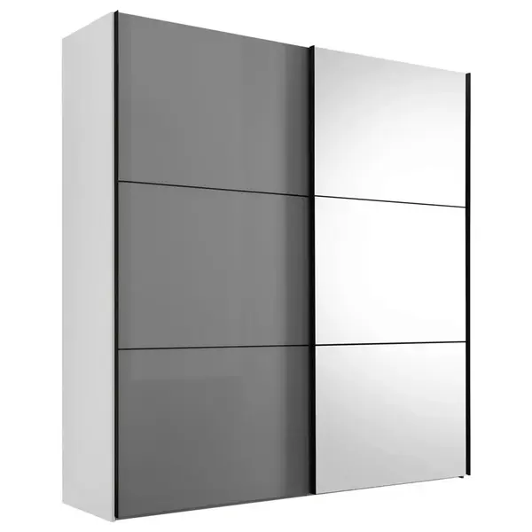 Moderano SKŘÍŇ S POSOUVACÍMI DVEŘMI, bílá, světle šedá, 225/222/68 cm