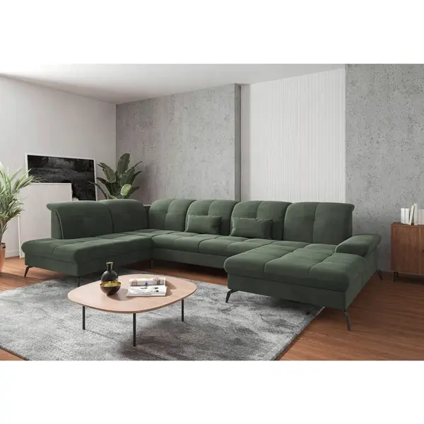 Sit & More SEDACÍ SOUPRAVA, textil, zelená