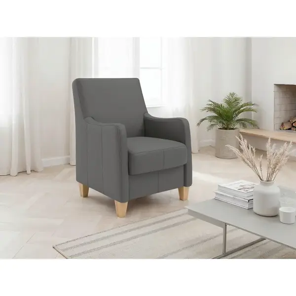 Sit & More KŘESLO, kůže, mokka
