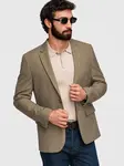 Ombre Men's elegant SLIM FIT jacket with rayon - olive